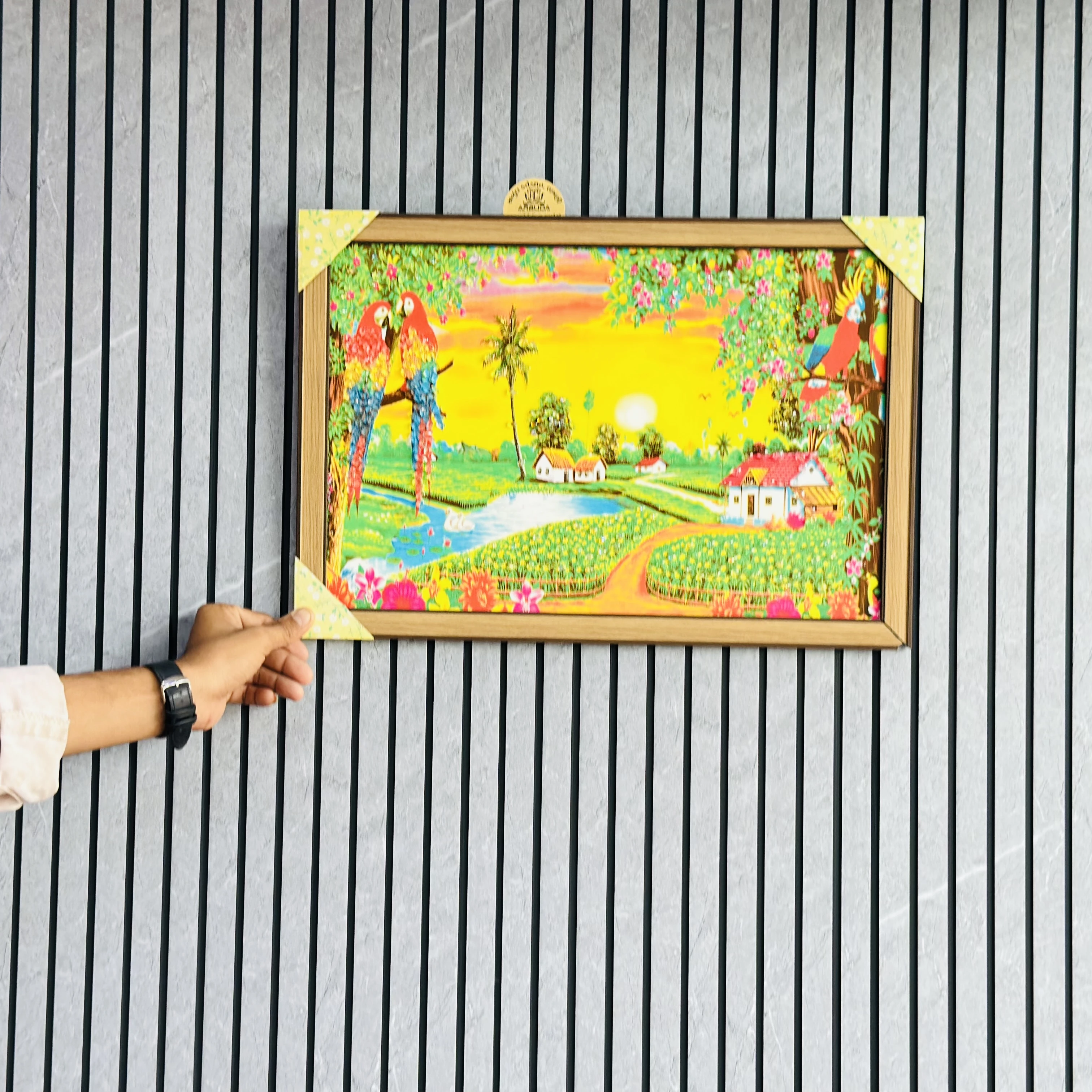 painting featuring two parrots.(SKU-5QWQDE)