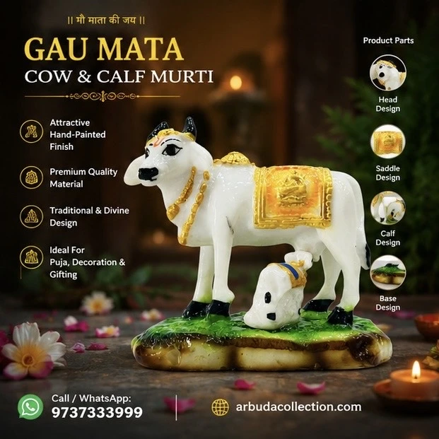 Kamdhenu Cow and Calf statue