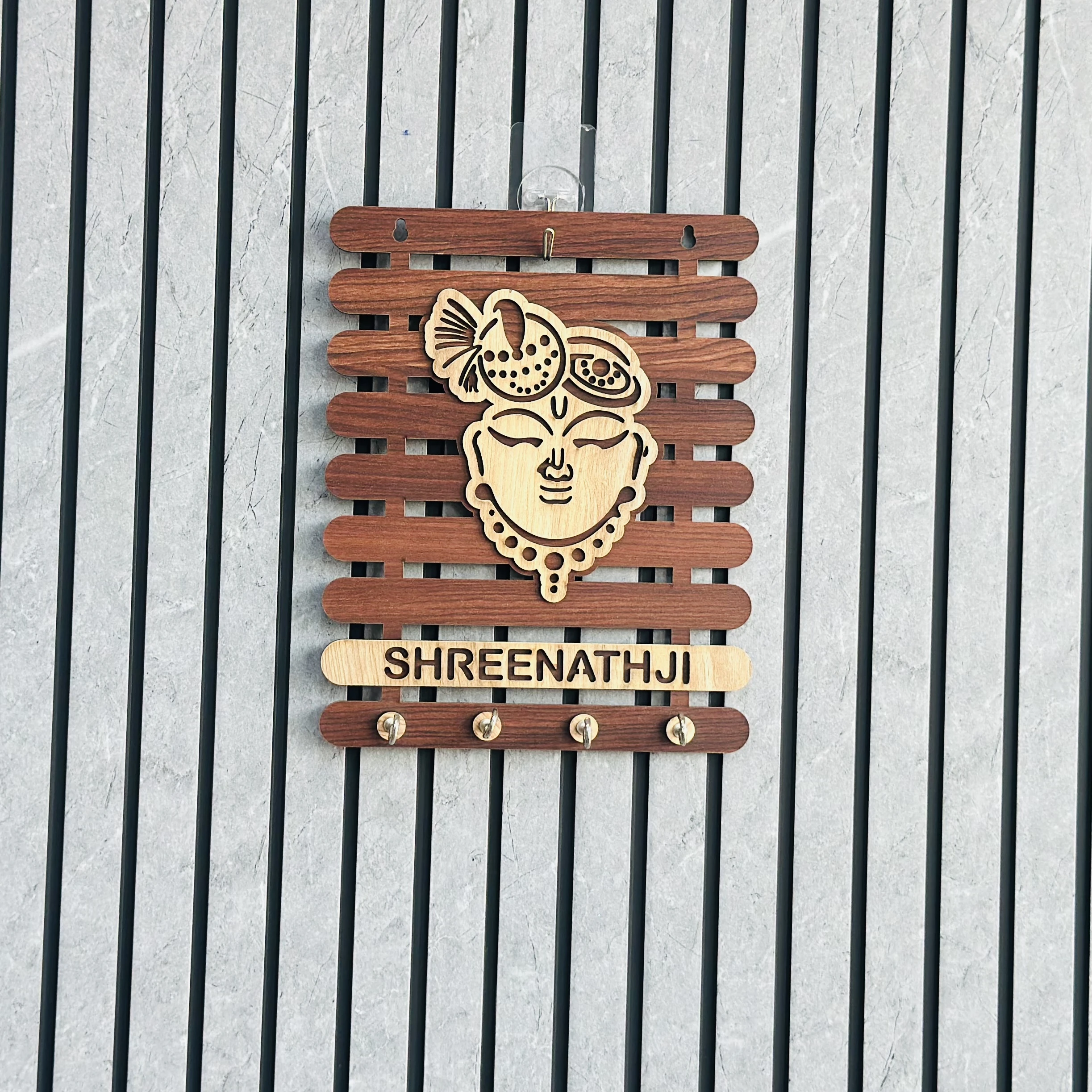 Shree Nath Ji wooden key holder(SKU-H4PFNW)