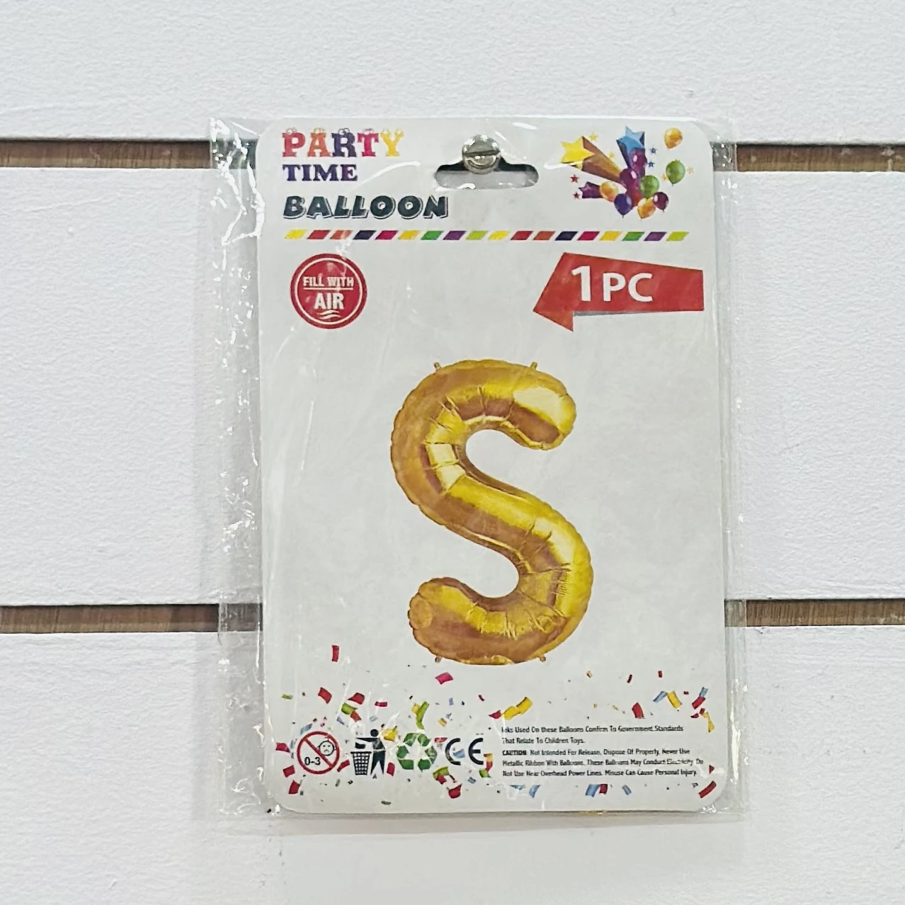 Gold foil letter "S”  balloon