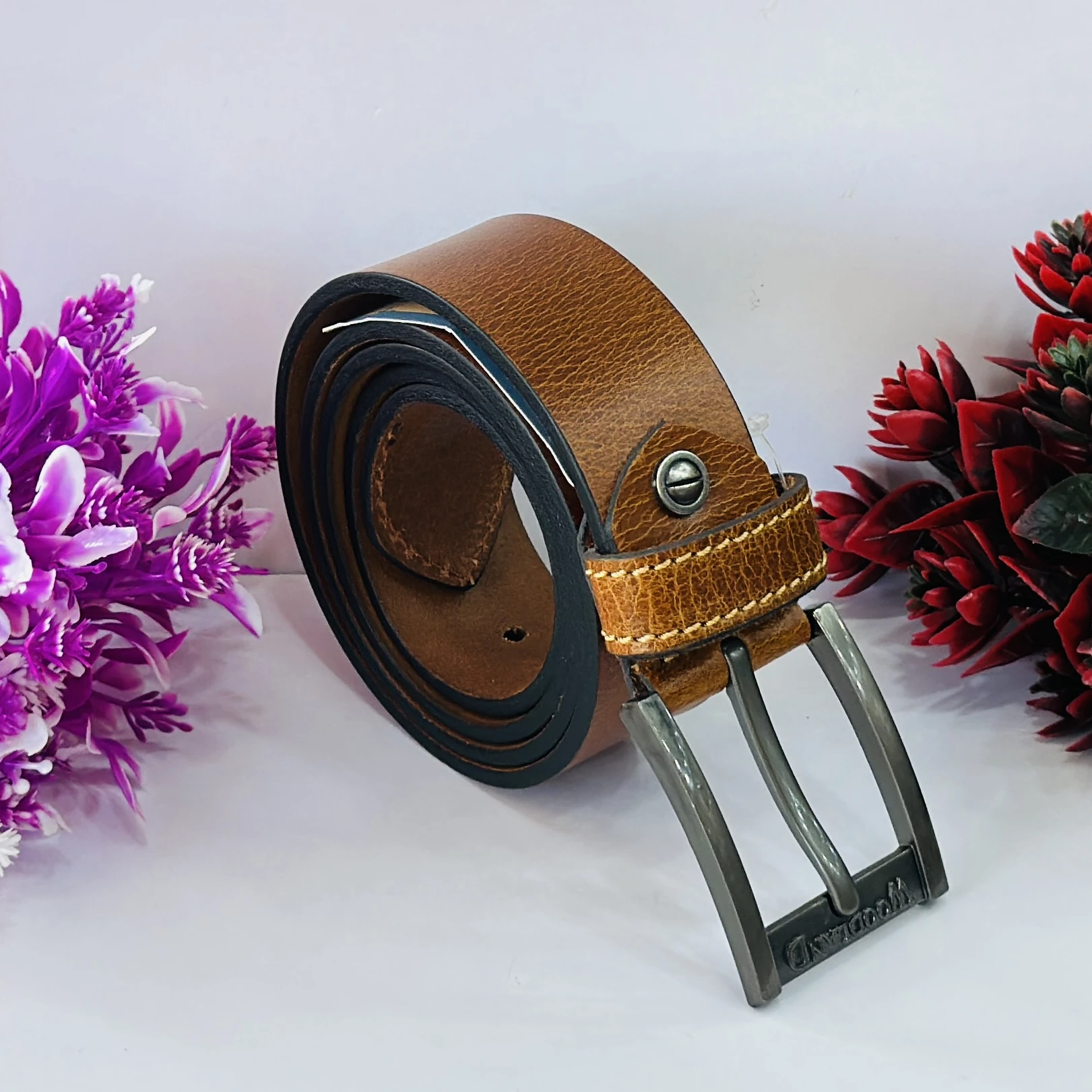 Leather World Mens Genuine Leather Belt
