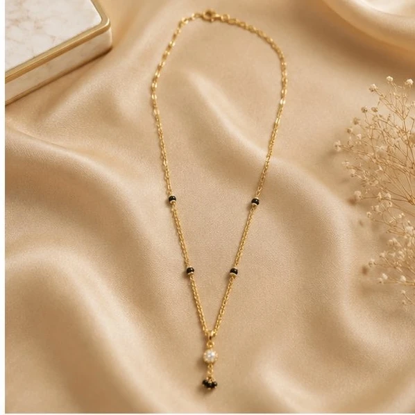 Mishthi Art Jewellery solitaire diamond mangalsutra