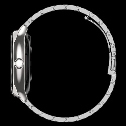 NoiseFit Grace Smartwatch in a Metal Silver finish, featuring a 1.1-inch AMOLED display