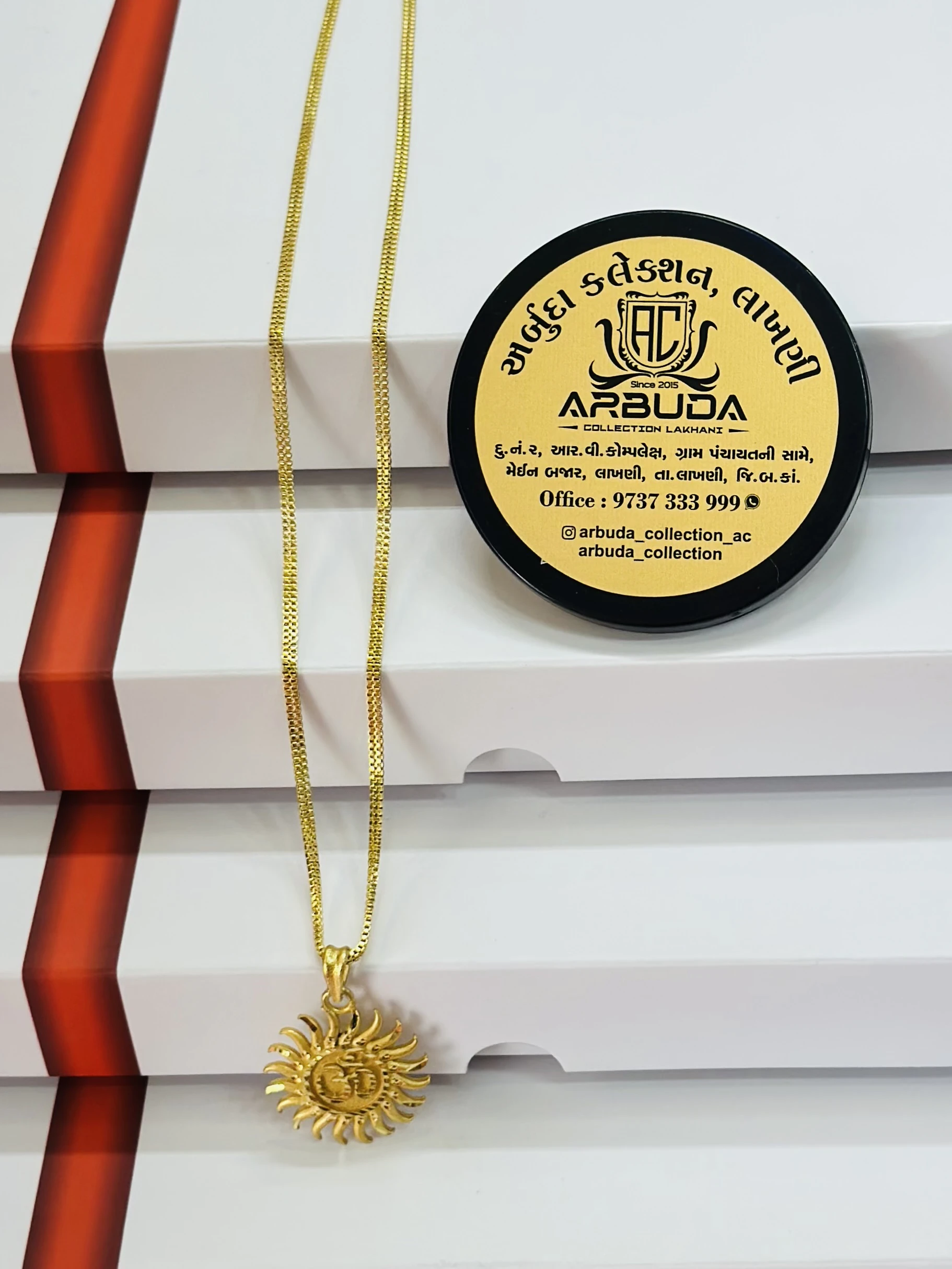 Gold plated pendant and chain