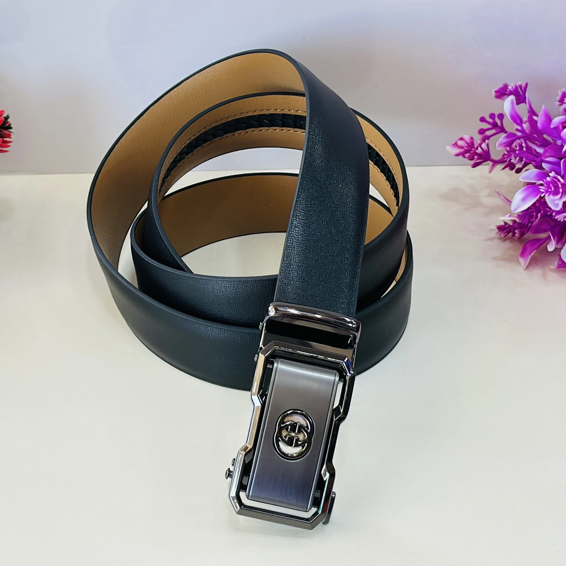 Men Black Casual Belts