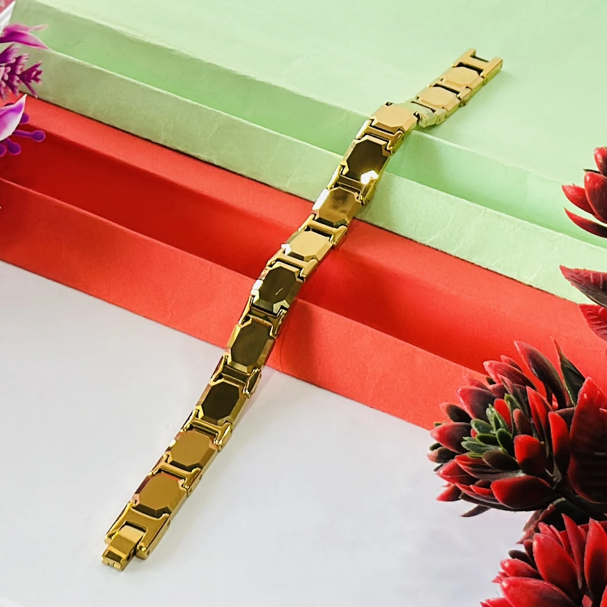 Gold tone tungsten energy bracelet