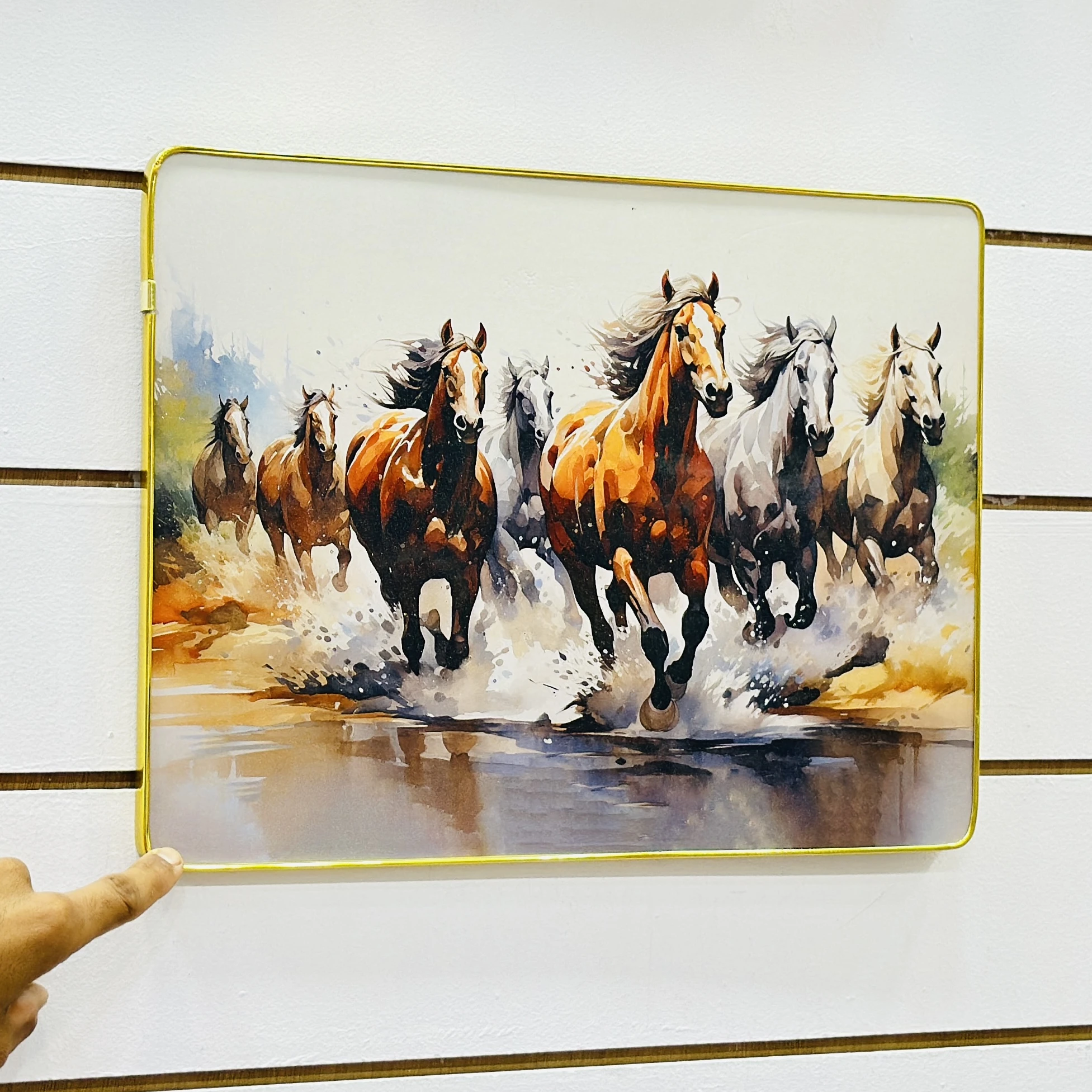 Seven Running Horses Vastu wall painting….. 74H53Y
