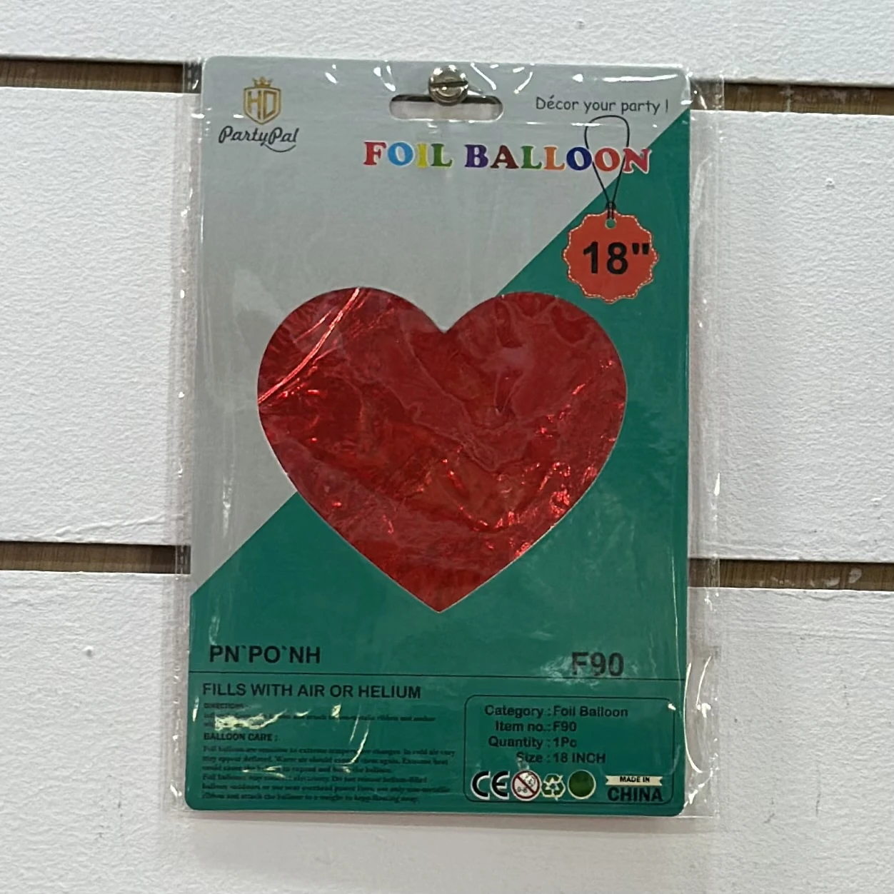 Heart shape foil balloon