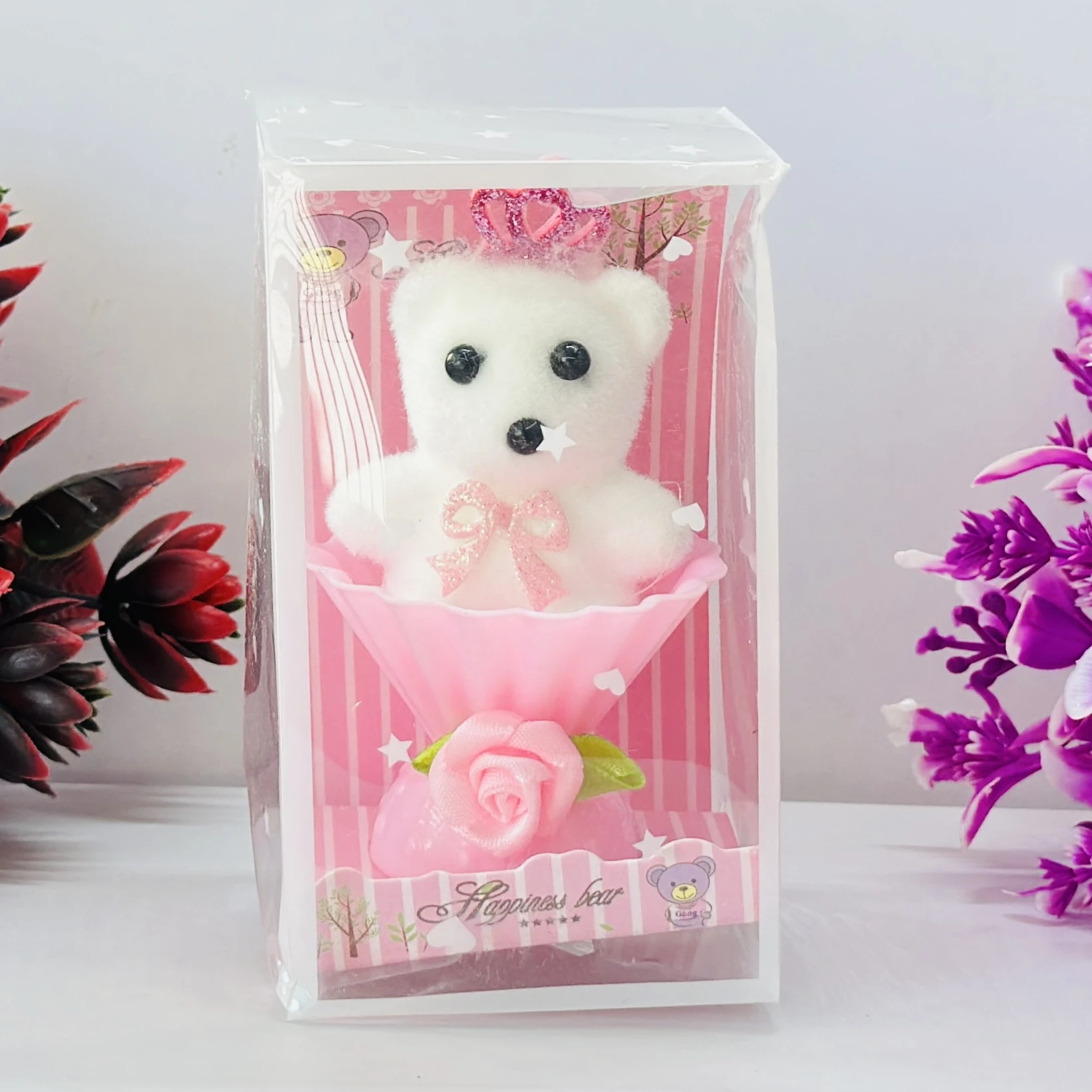 Small decorative teddy bear showpiece gift set.