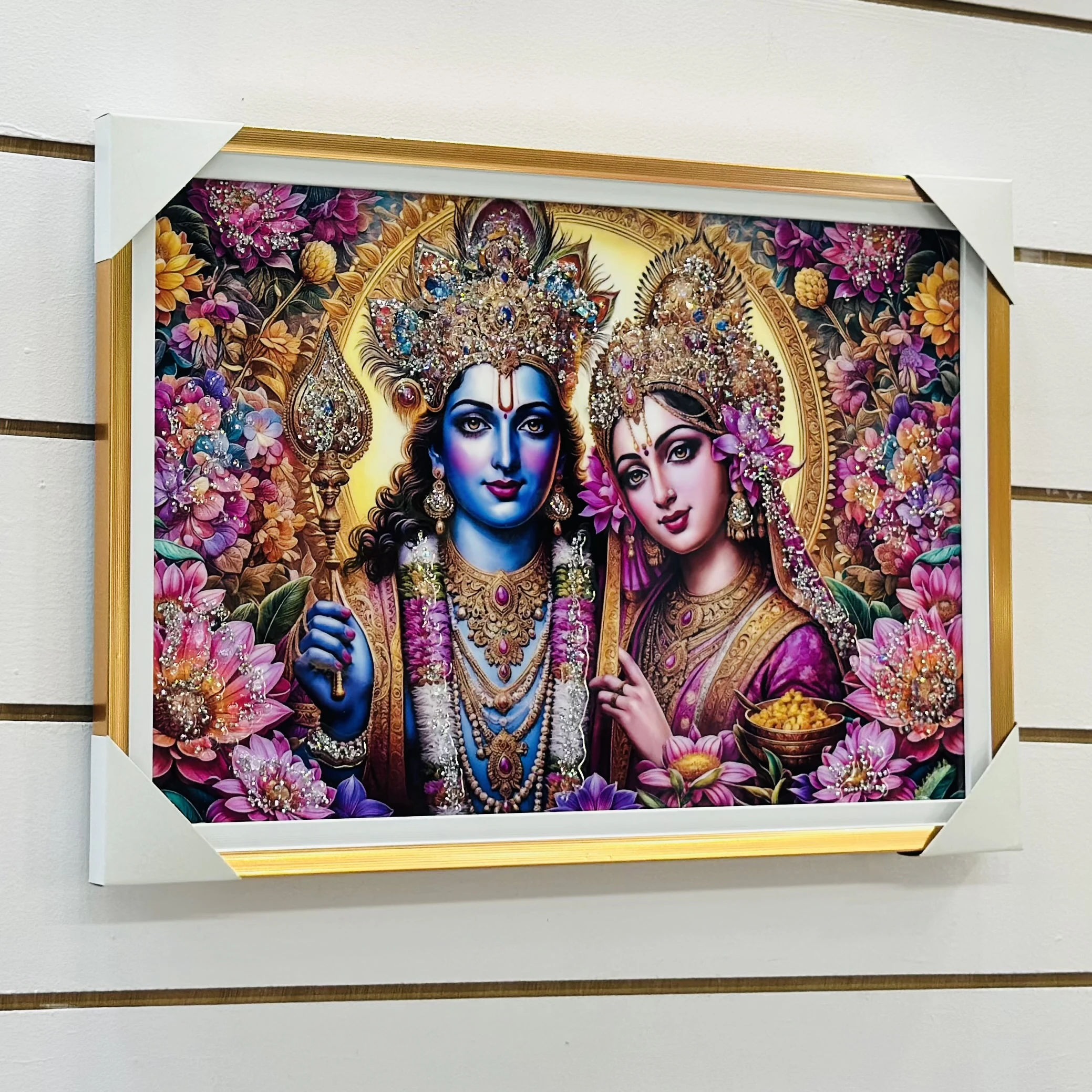 crystal bubble Radha Krishna photo frame.(SKU-MV9KZ6)