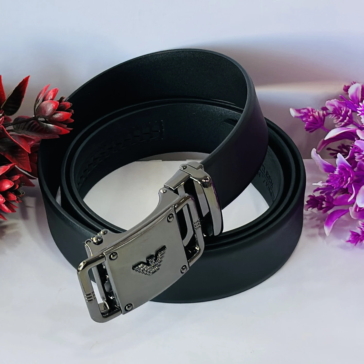 Emporio Armani black leather belt