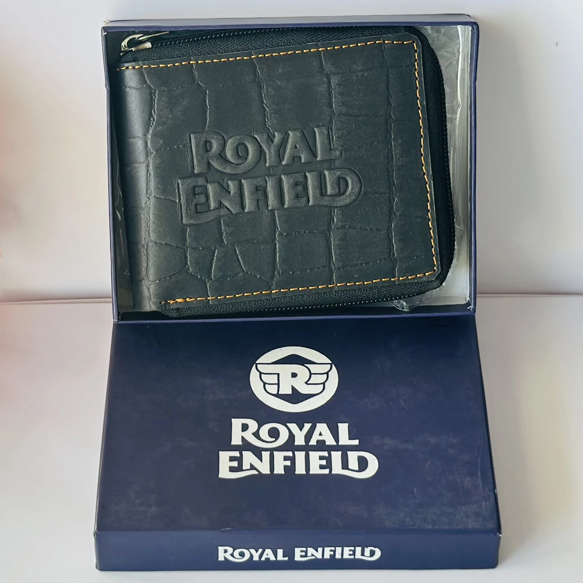 Black Royal Enfield leather wallet