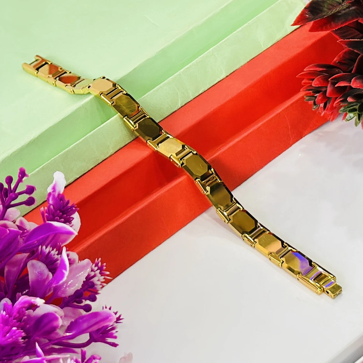 Gold tone tungsten energy bracelet