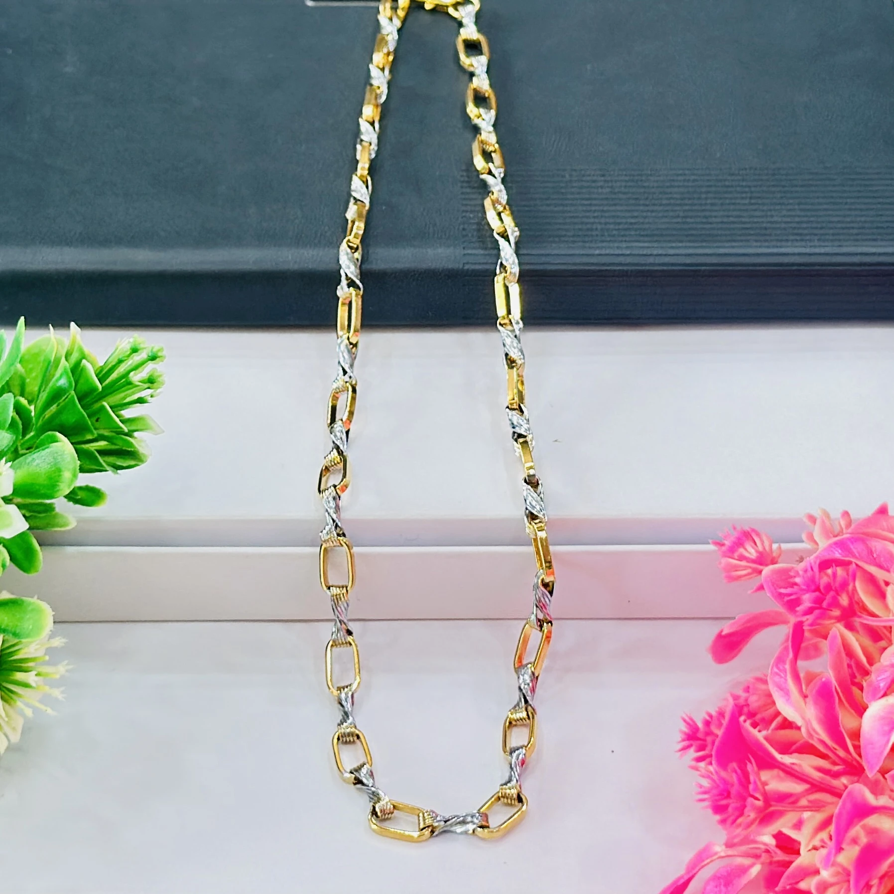 High quality gold and silver color chain for men