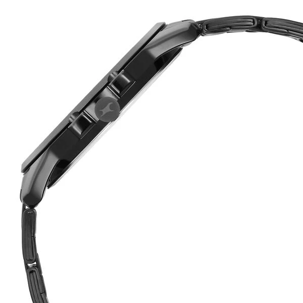Fastrack Pulse Quartz Analog Grey Dial Black Stainless Steel Strap Watch for Guys, model NT3314NM01F,.