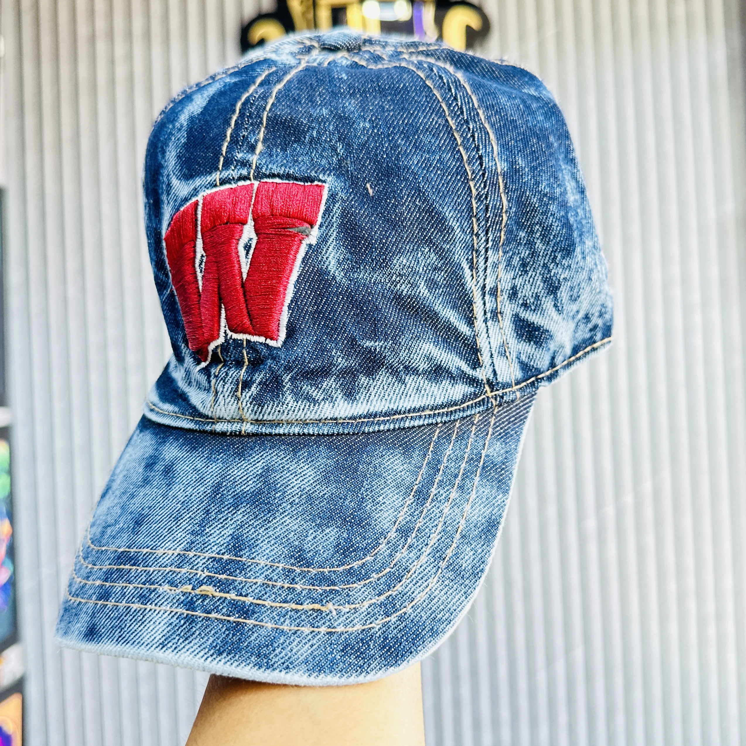 vintage-style denim baseball cap