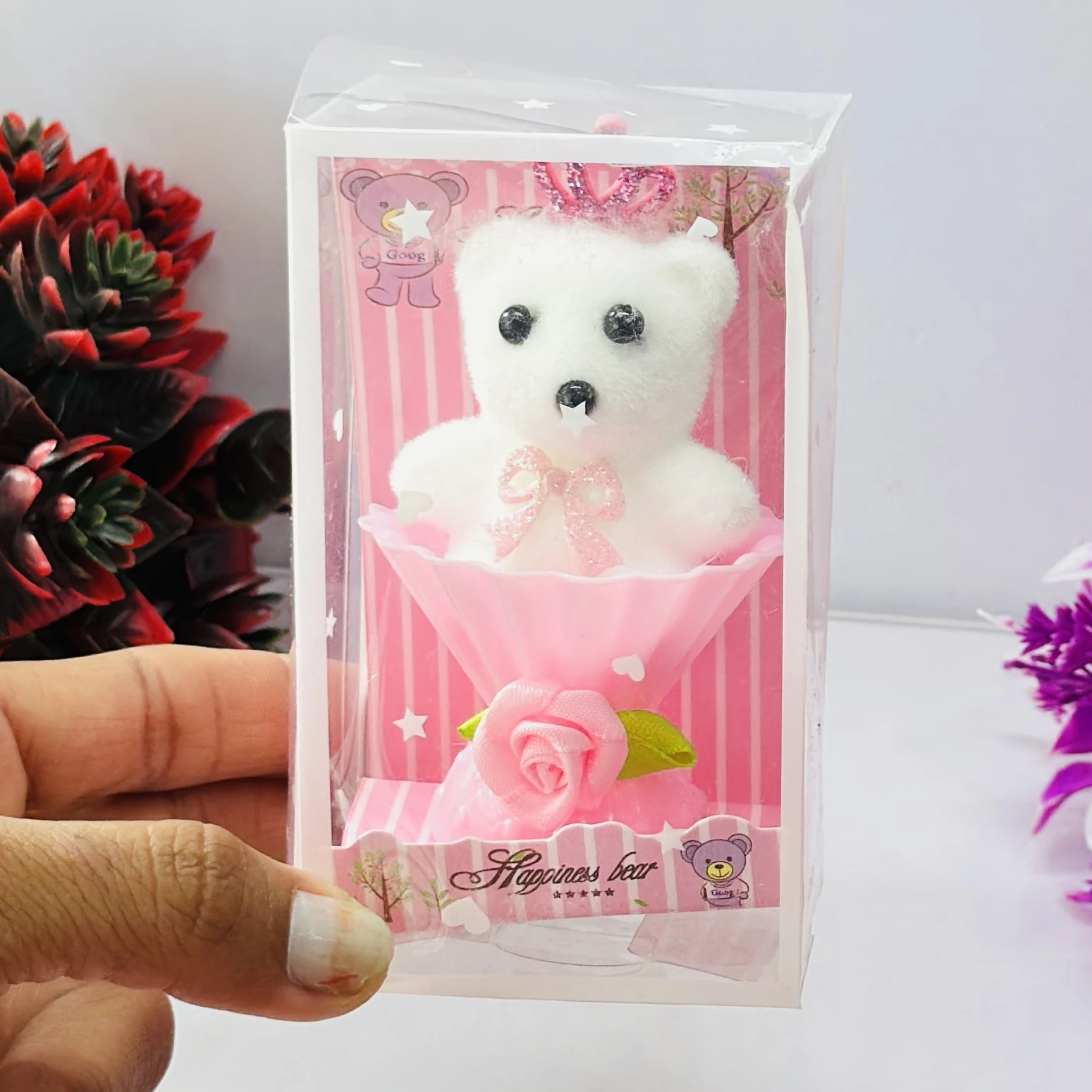 Small decorative teddy bear showpiece gift set.