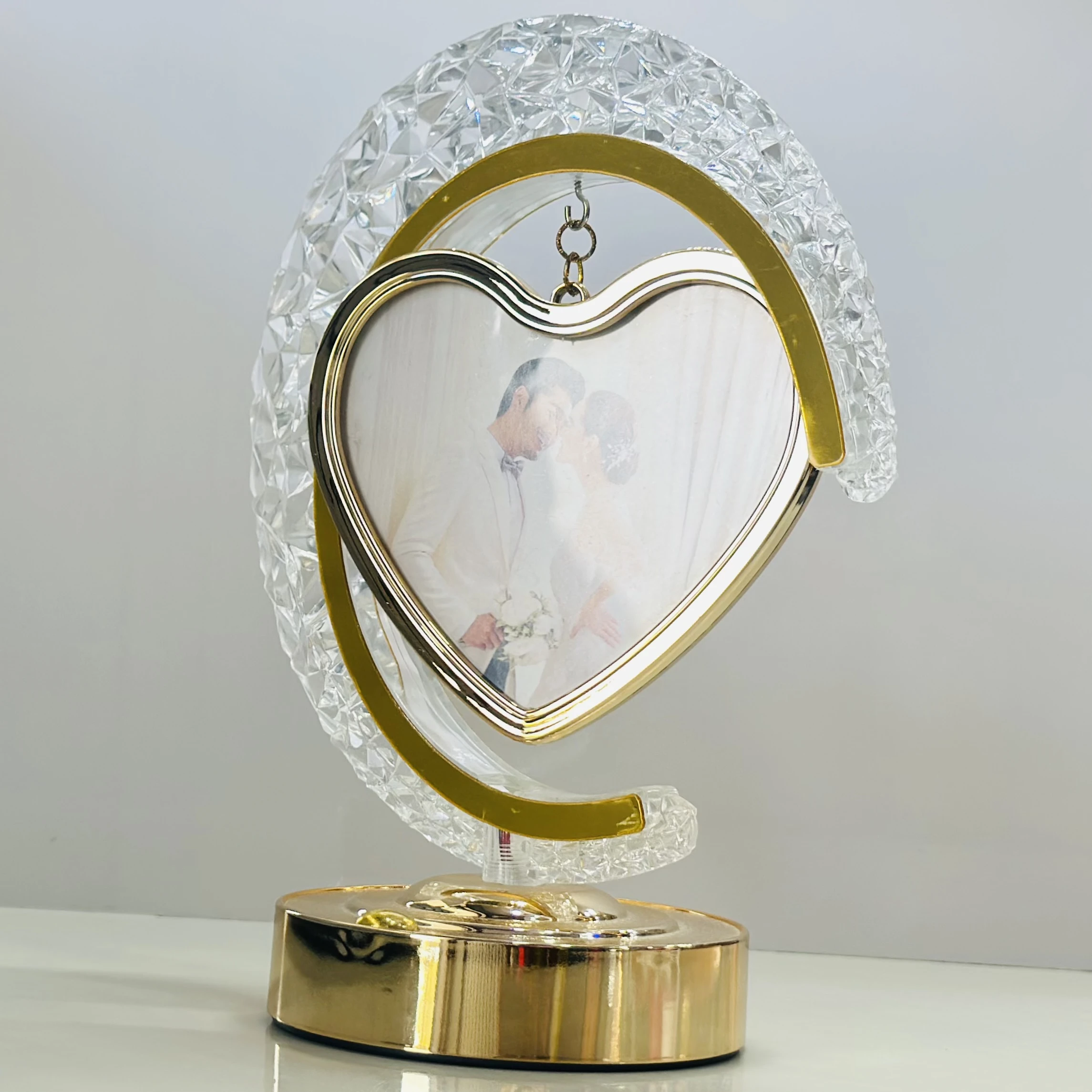LED Half Moon Crystal Photo Frame (SKU-1OL40U)