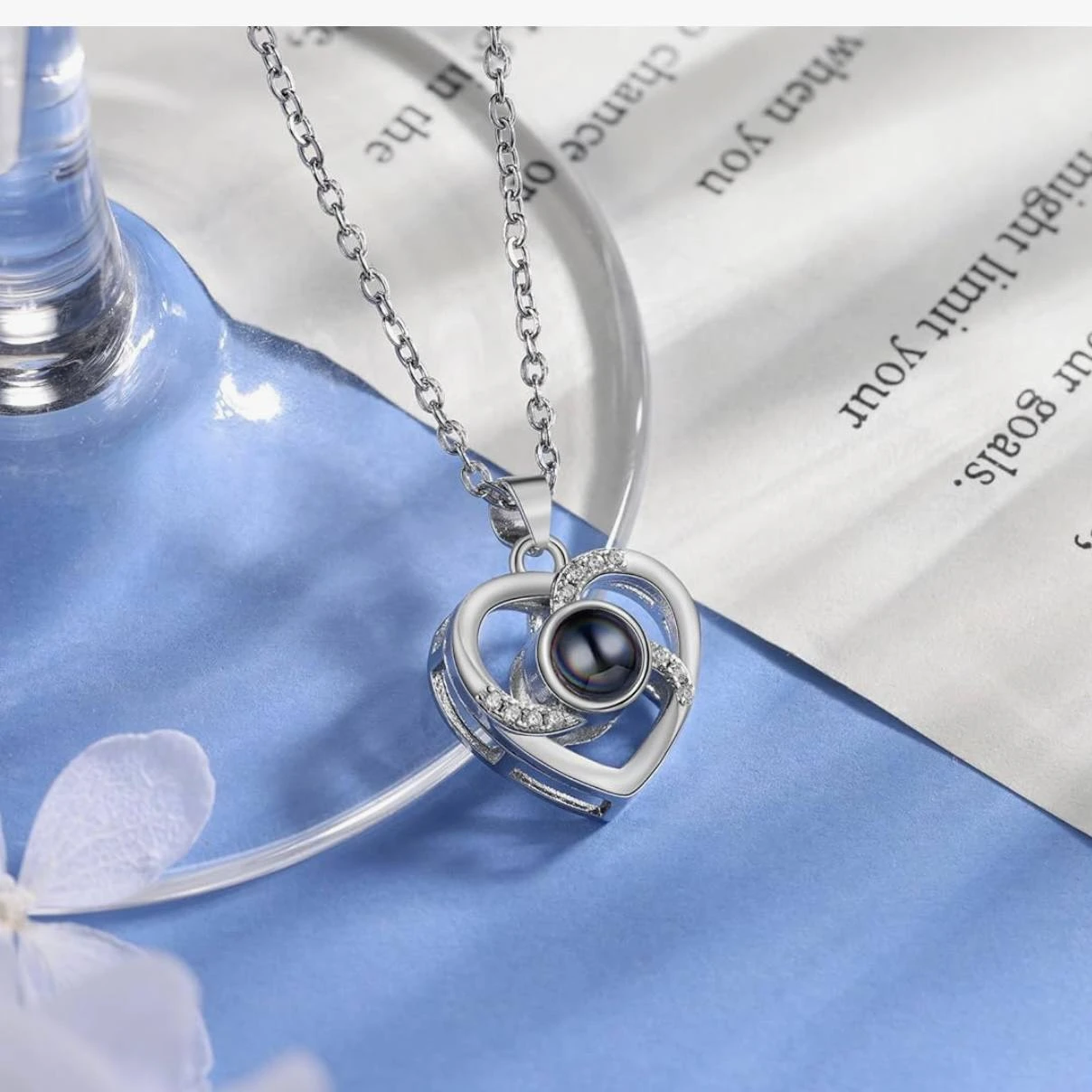Silver Heart Projection Pendant