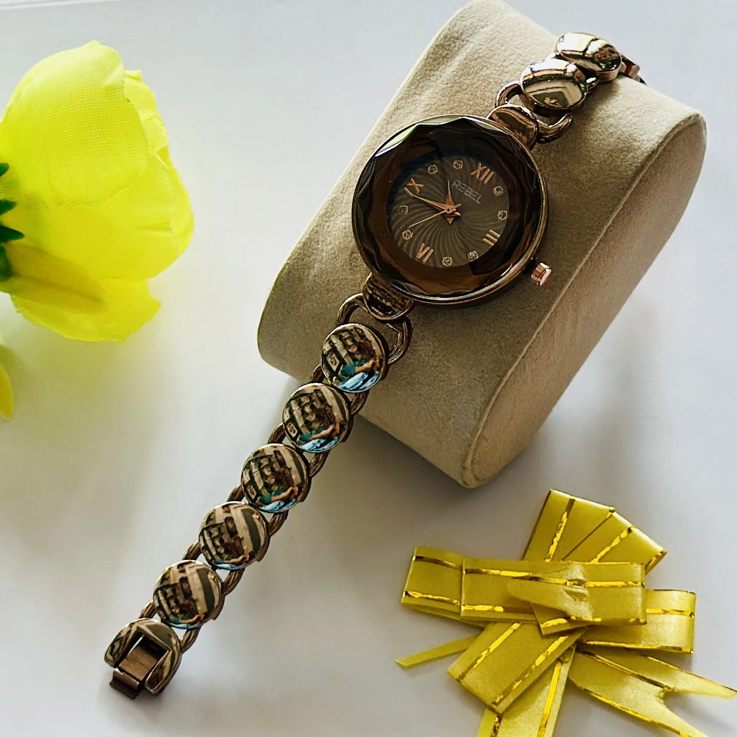 Foreigner luxury brown jewelry wristwatch for women