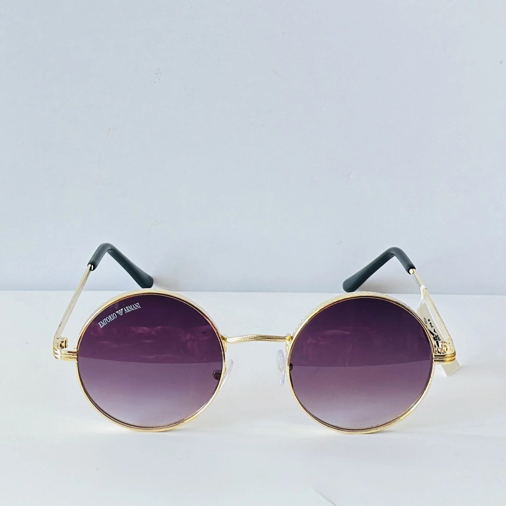 Emporio Armani round metal frame sunglasses