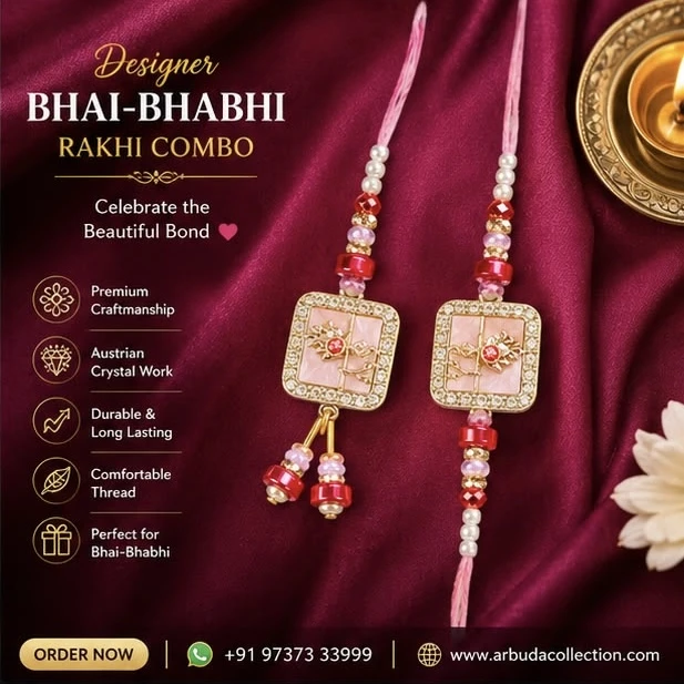 Fancy Rakhi with Bracelet Combo Set