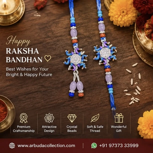 Designer Krishna Rakhi Set (2 Pcs)