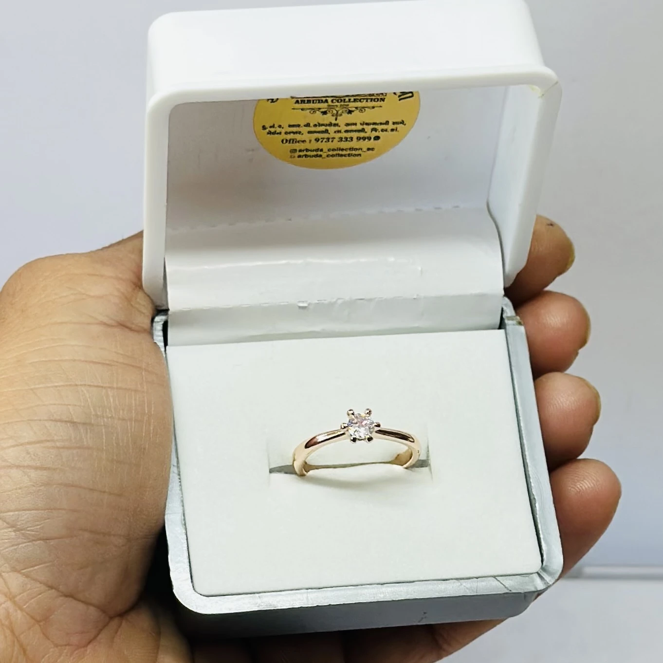Rose gold solitaire diamond ring
