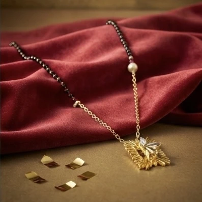 Anouk Gold-Plated Zircon Mangalsutra