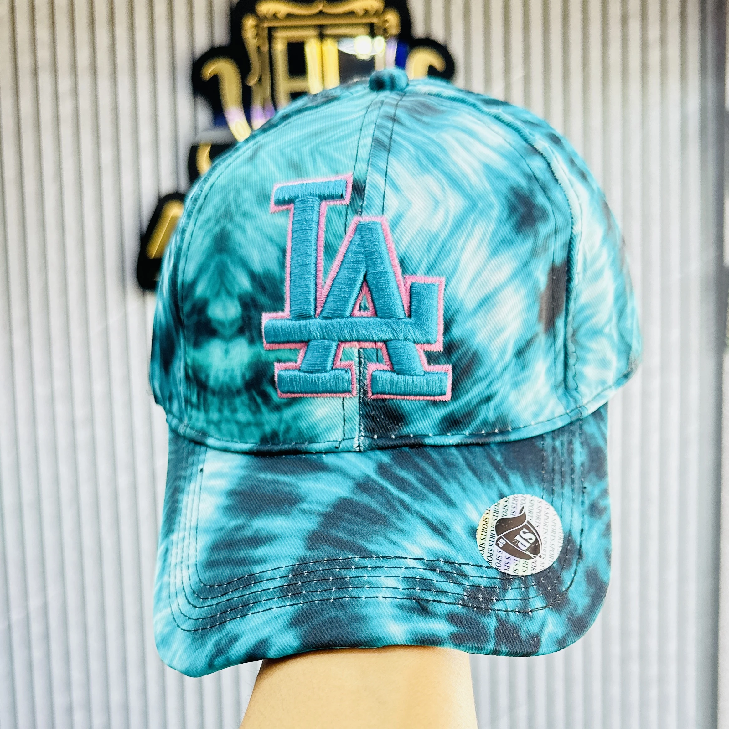 MLB Los Angeles Dodgers tie-dye adjustable hat.