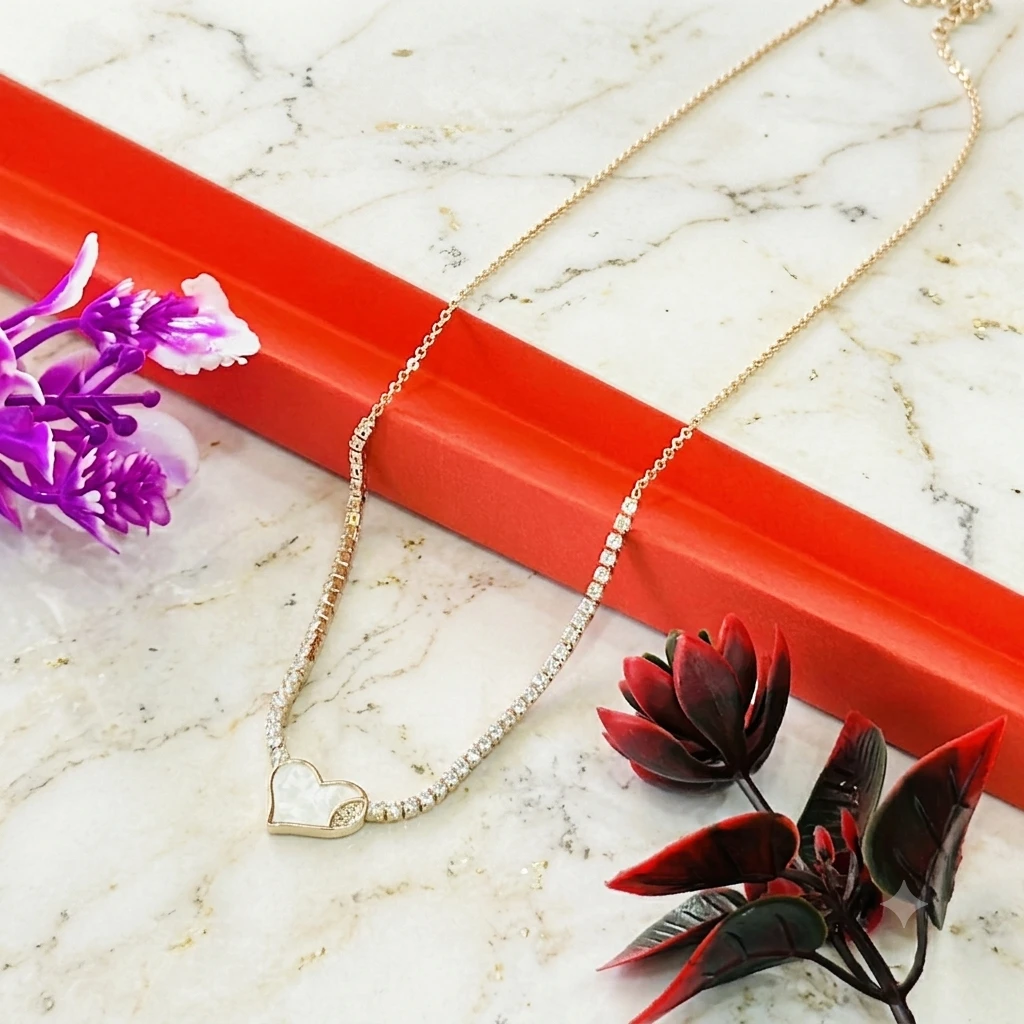 Gold plated tennis necklace