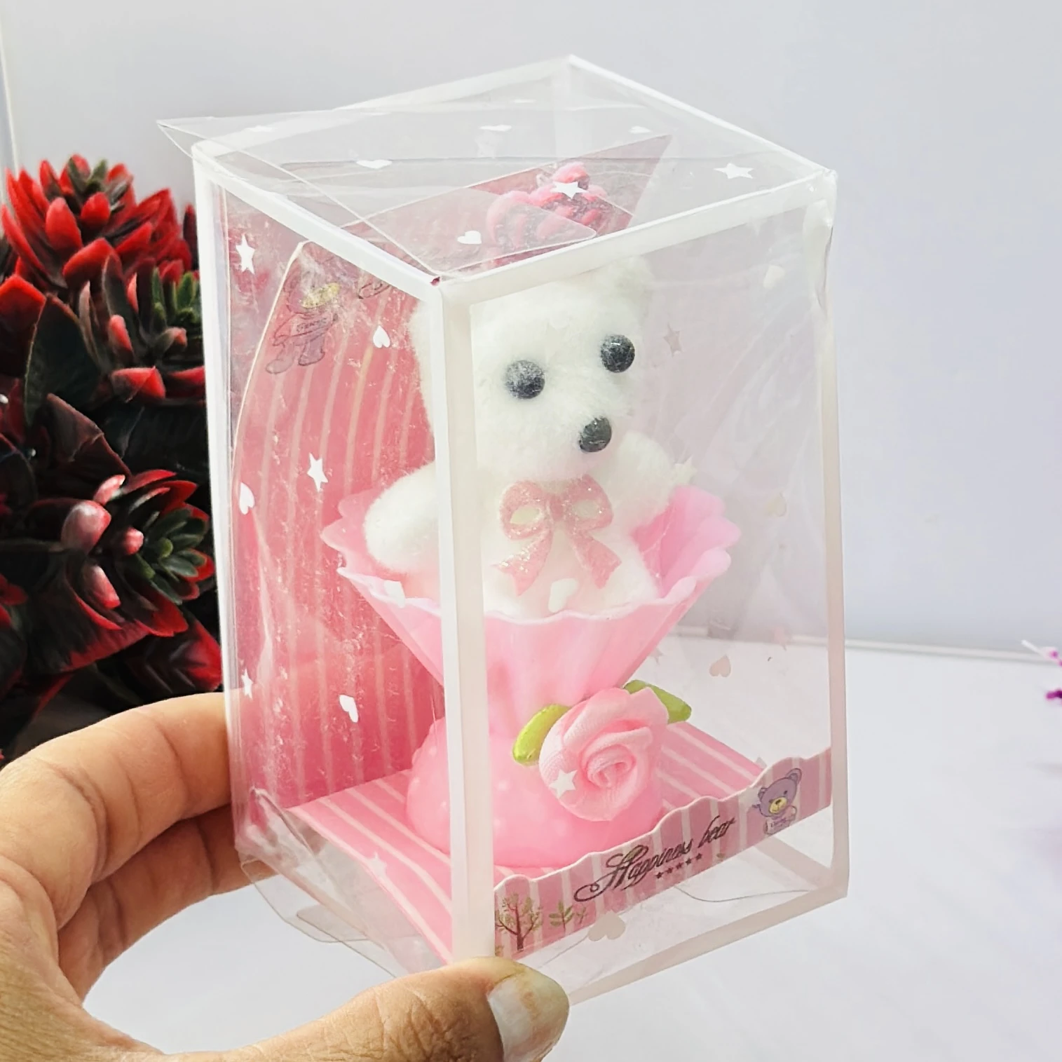 Small decorative teddy bear showpiece gift set.