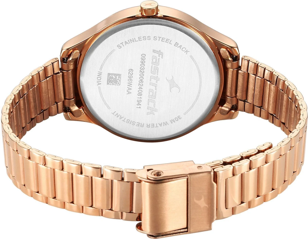 Fastrack Stunners Green Dial Rose Gold MetalStrap Analog Watch  - For Girls NT6296WM02