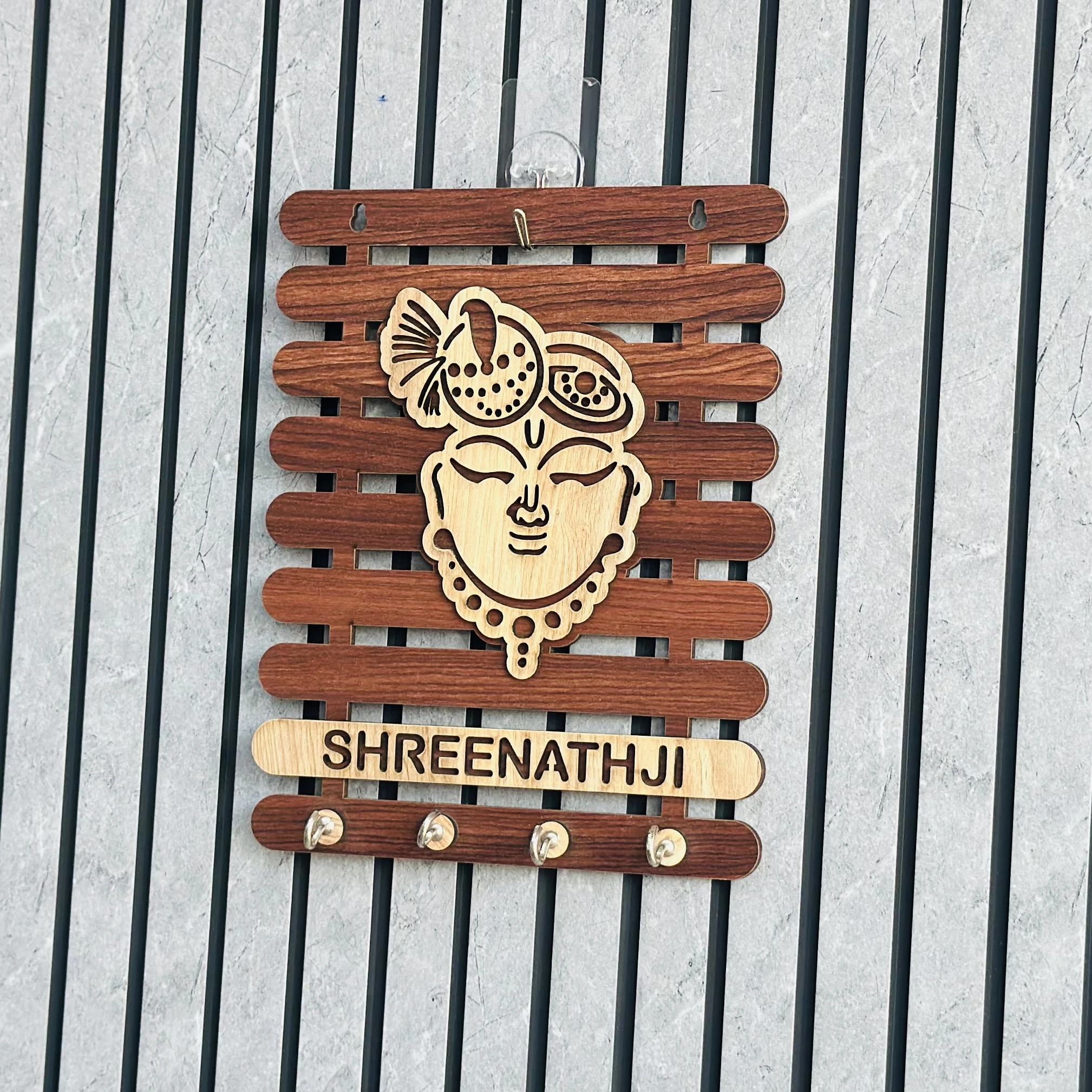 Shree Nath Ji wooden key holder(SKU-H4PFNW)