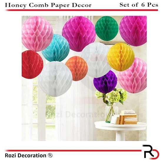 package of honeycomb paper ball decorations.