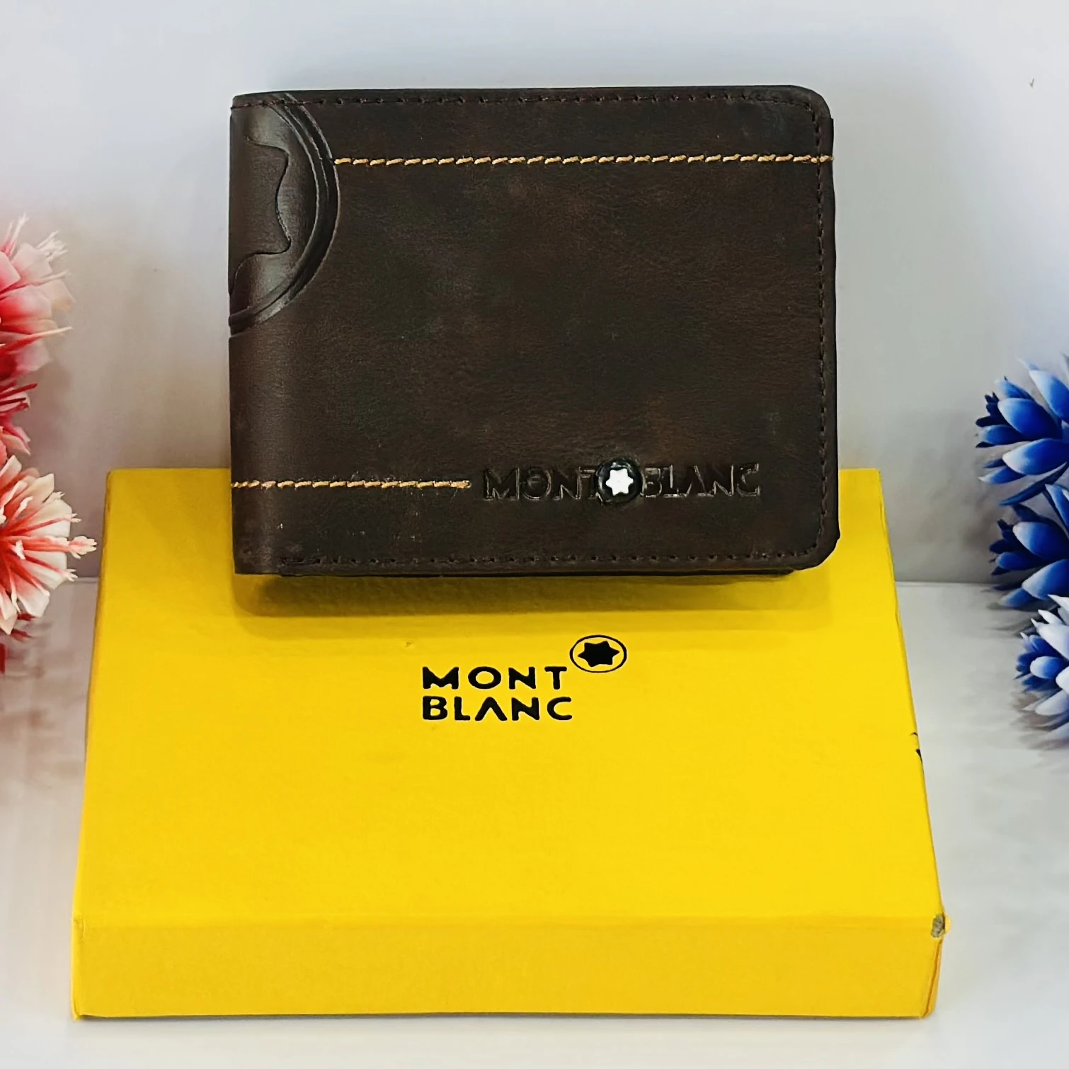 Brown leather bifold wallet