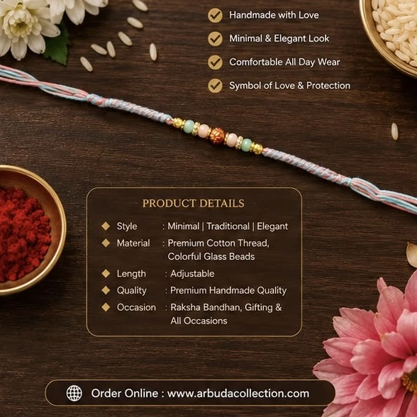 premium minimal beaded rakhi