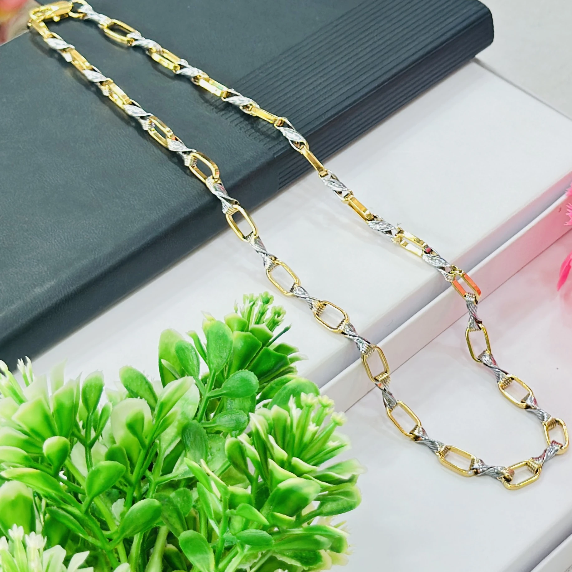 High quality gold and silver color chain for men