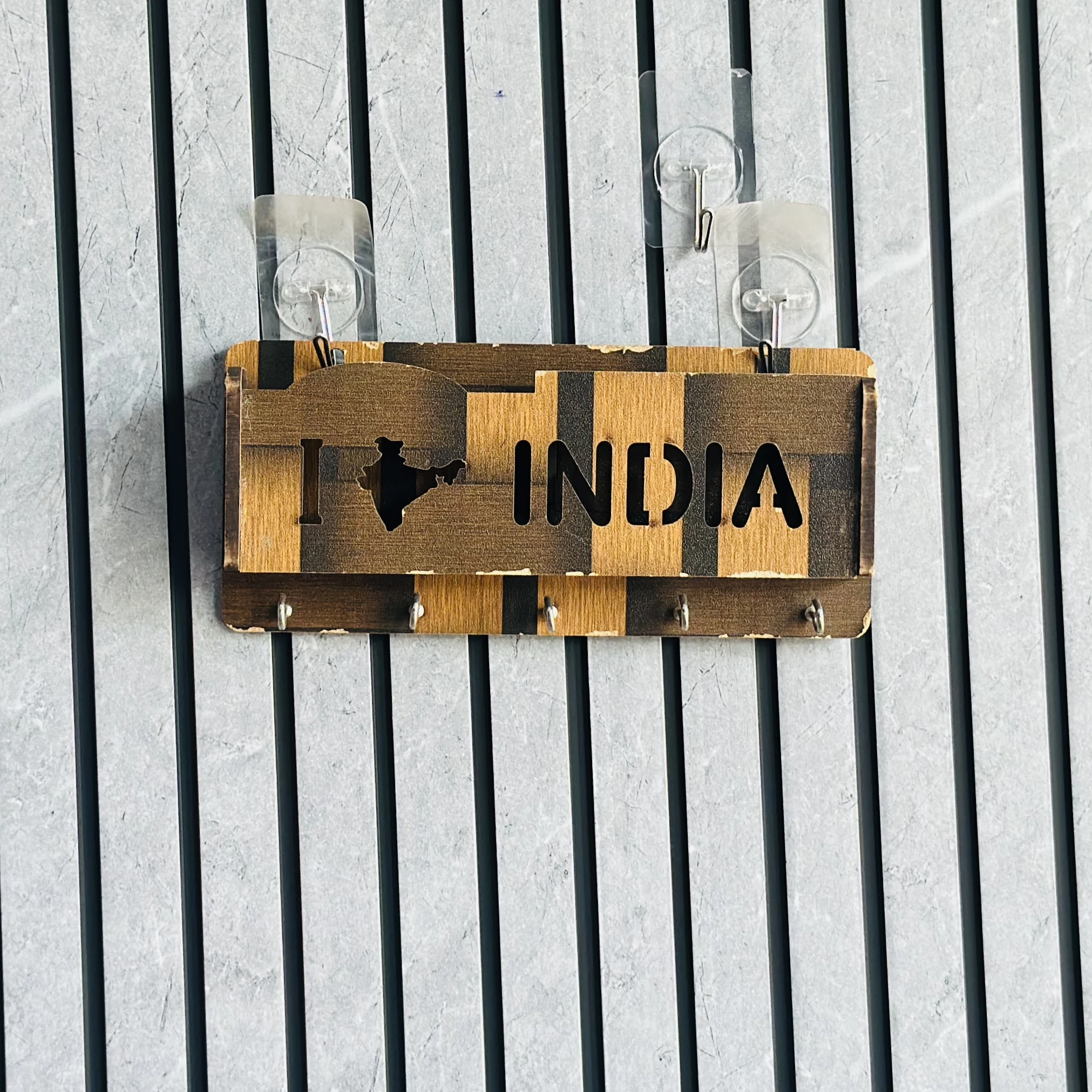 Wooden key holder for a wall(SKU-P9D442)