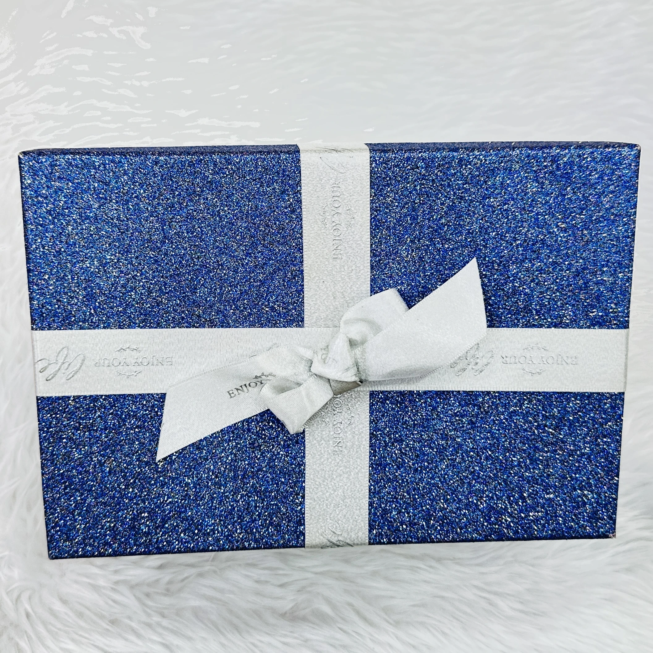 Decorative blue glitter gift box(Size 9/6)