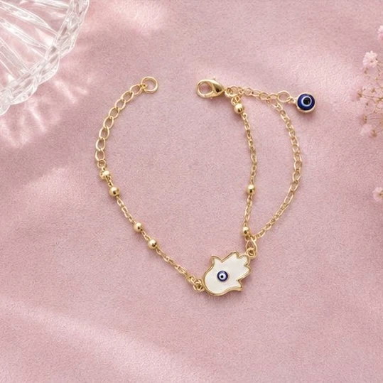 Golden Starkle Evil Eye Link Bracelet