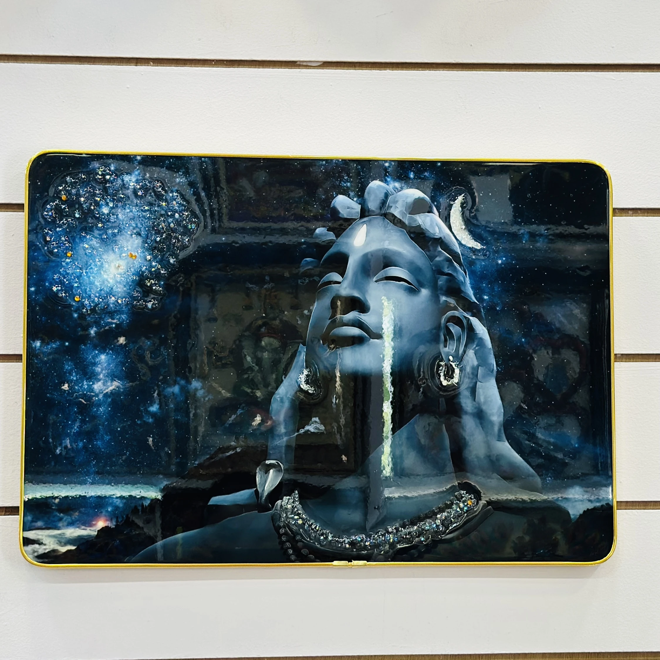 Wall painting of the Adiyogi Shiva statue. (SKU-3AW942)
