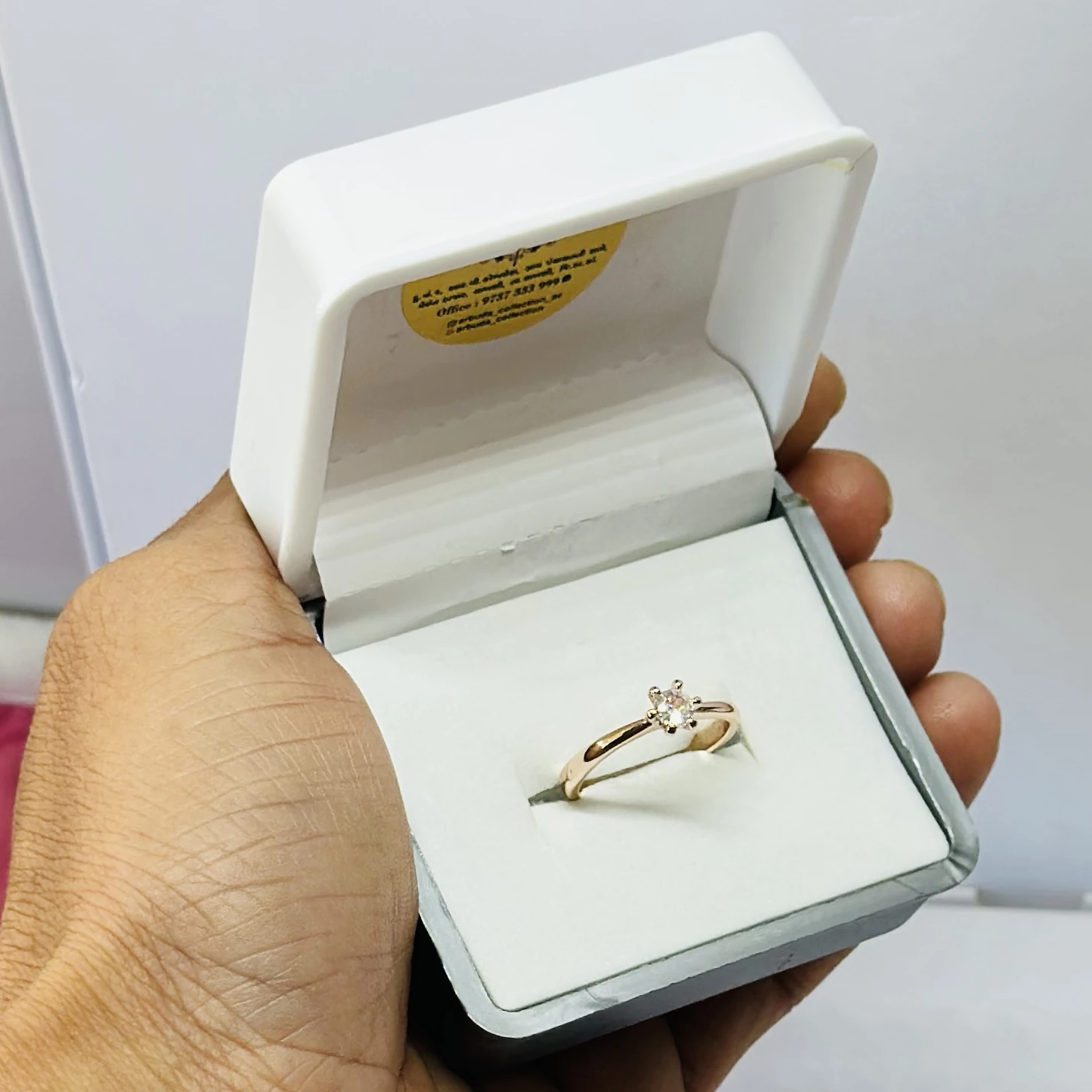 Rose gold solitaire diamond ring