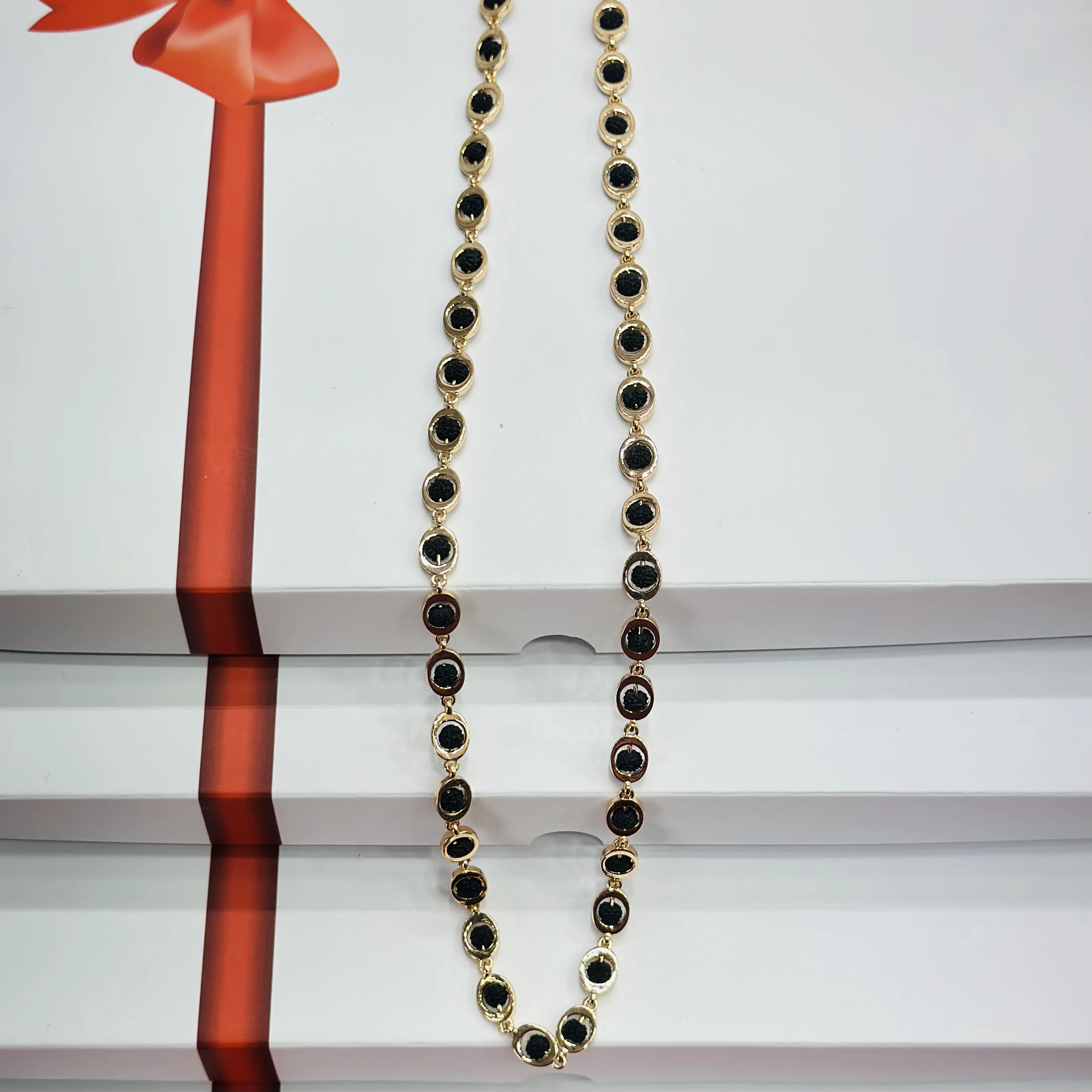 Gold -plated Rudraksha mala