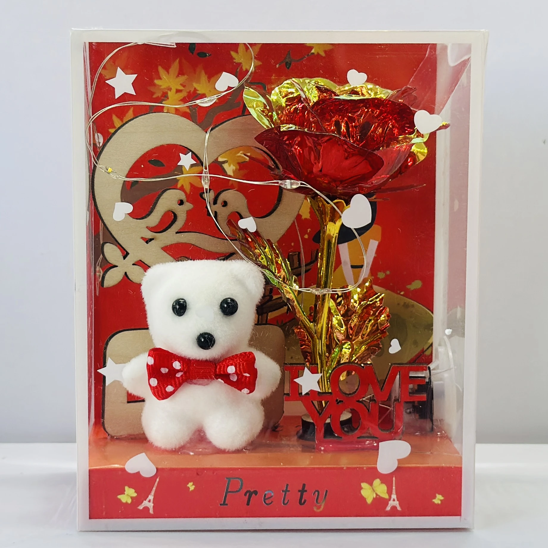 Flower & Teddy Gift Box Red Rose