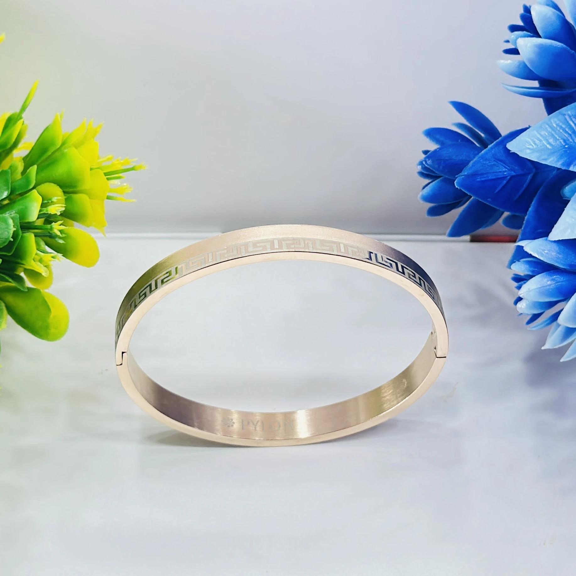 Sterling Silver Platinum Plated Men's Kada for Men
