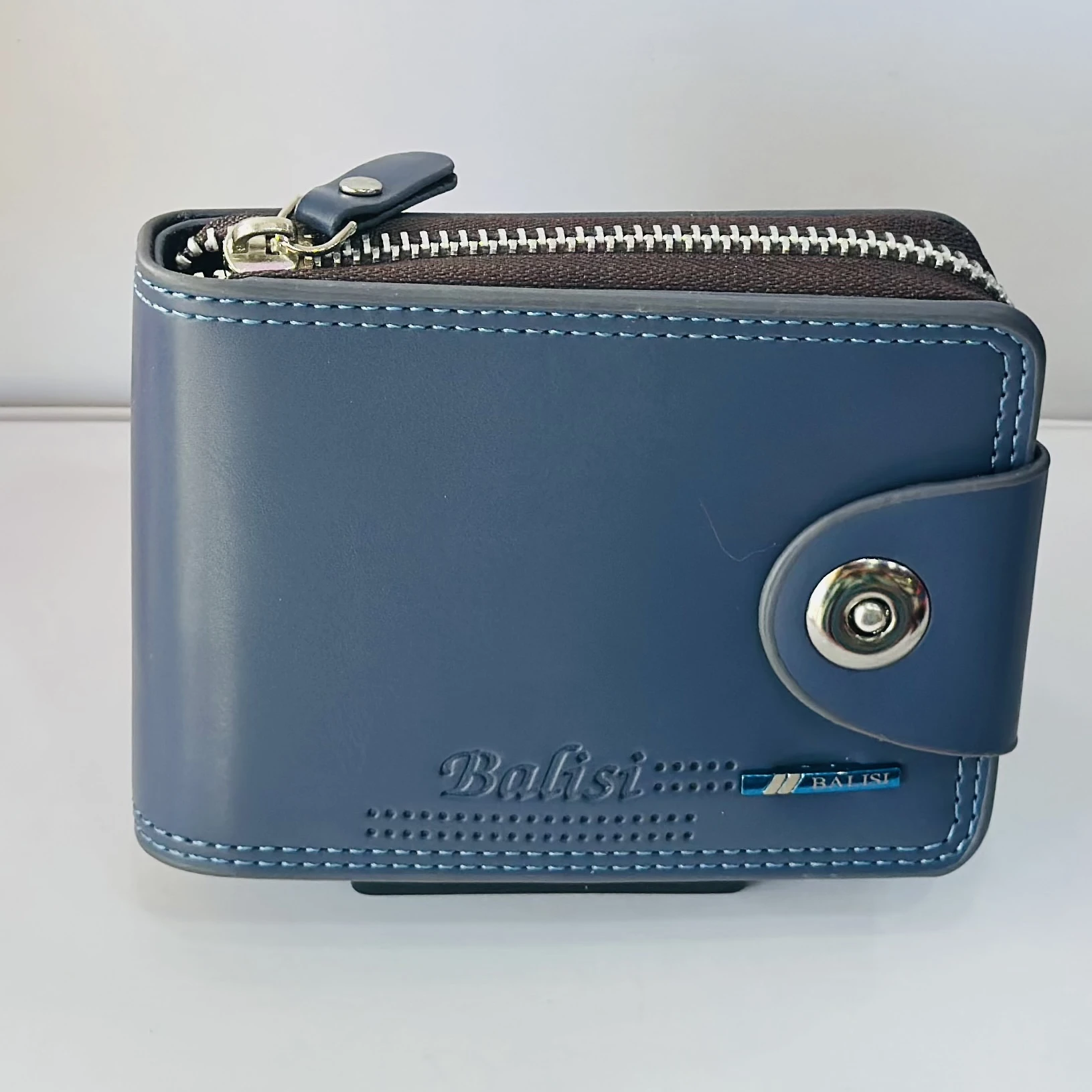 Blue Balisi bifold leather wallet