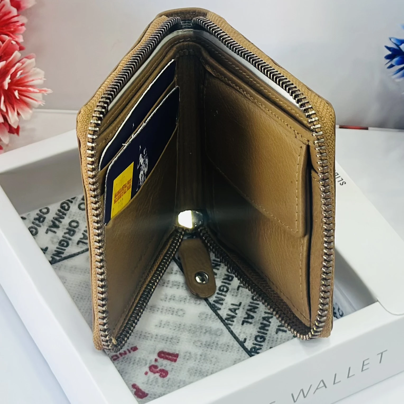 Beige Artificial Leather Wallet