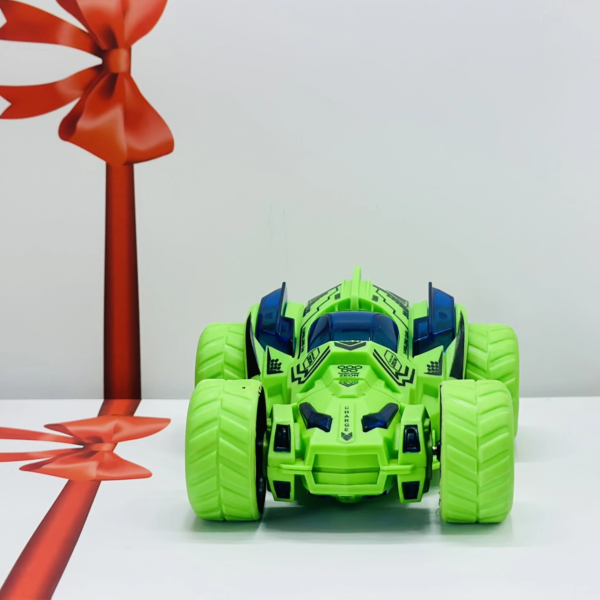 friction-powered toy stunt car