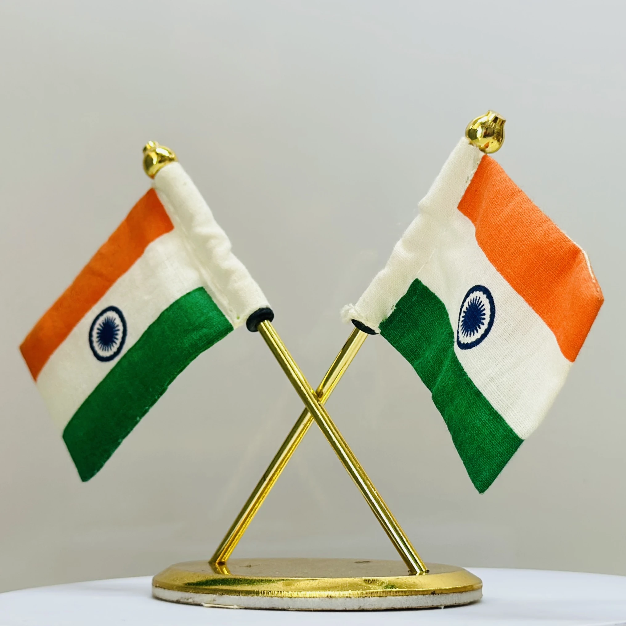 Indian flags on a table display stand
